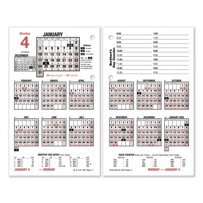 Burkhart's Day Counter Desk Calendar Refill, 4.5 x 7.38, White Sheets, 20231