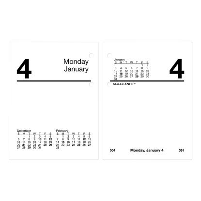 Compact Desk Calendar Refill, 3 x 3.75, White Sheets, 20231