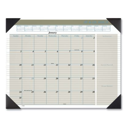 Executive Monthly Desk Pad Calendar, 22 x 17, White Sheets, Black Corners, 12-Month (Jan to Dec): 20231