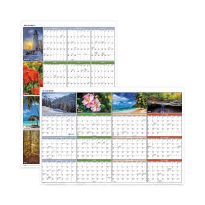 Vertical/Horizontal Erasable Wall Planner, Seasons in Bloom Photos, 24 x 36, White/Multicolor Sheets, 12-Month(Jan-Dec): 20231
