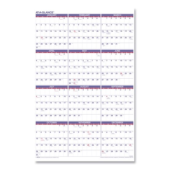 Yearly Wall Calendar, 24 x 36, White Sheets, 12-Month (Jan to Dec): 20231