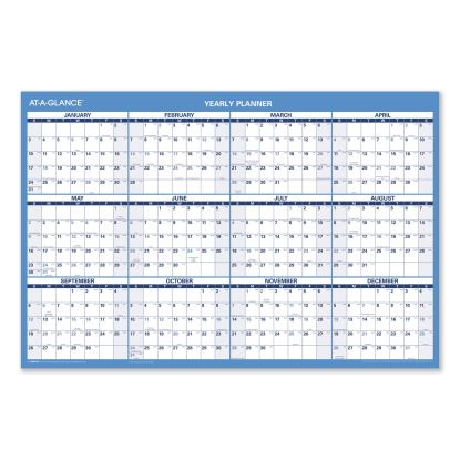 Horizontal Reversible/Erasable Wall Planner, 36 x 24, White/Blue Sheets, 12-Month (Jan to Dec): 20231