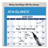 Horizontal Reversible/Erasable Wall Planner, 36 x 24, White/Blue Sheets, 12-Month (Jan to Dec): 20232