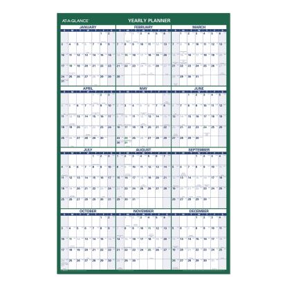 Vertical Erasable Wall Planner, 24 x 36, White/Green Sheets, 12-Month (Jan to Dec): 20231