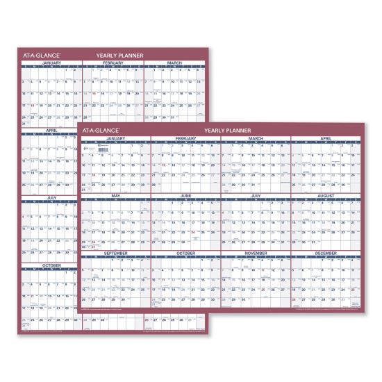 Vertical/Horizontal Wall Calendar, 24 x 36, White/Blue/Red Sheets, 12-Month (Jan to Dec): 20231