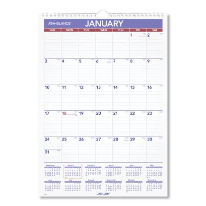 Monthly Wall Calendar with Ruled Daily Blocks, 12 x 17, White Sheets, 12-Month (Jan to Dec): 20231
