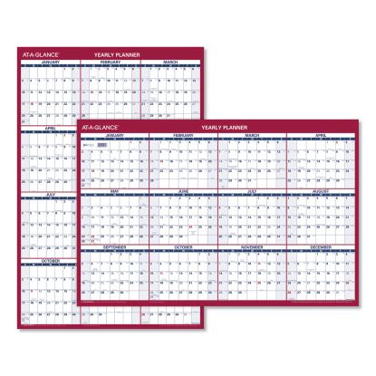 Erasable Vertical/Horizontal Wall Planner, 24 x 36, White/Blue/Red Sheets, 12-Month (Jan to Dec): 20221