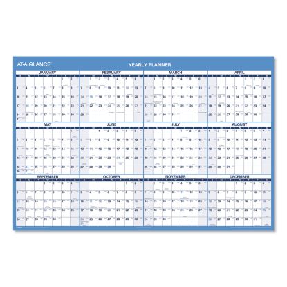 Horizontal Reversible/Erasable Wall Planner, 48 x 32, White/Blue Sheets, 12-Month (Jan to Dec): 20231