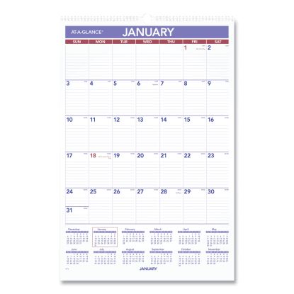 Monthly Wall Calendar with Ruled Daily Blocks, 15.5 x 22.75, White Sheets, 12-Month (Jan to Dec): 20221