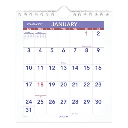 Mini Monthly Wall Calendar with Fold-Out Easel, 7 x 8, White Sheets, 12-Month (Jan to Dec): 20221