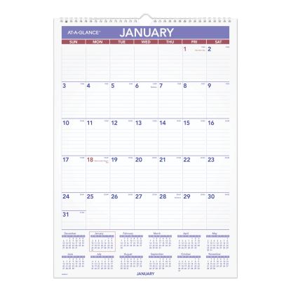 Erasable Wall Calendar, 12 x 17, White Sheets, 12-Month (Jan to Dec): 20221