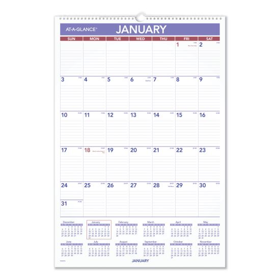 Erasable Wall Calendar, 15.5 x 22.75, White Sheets, 12-Month (Jan to Dec): 20221