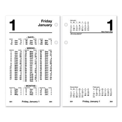 Financial Desk Calendar Refill, 3.5 x 6, White Sheets, 20231
