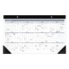 Contemporary Monthly Desk Pad, 18 x 11, White Sheets, Black Binding/Corners,12-Month (Jan to Dec): 20232