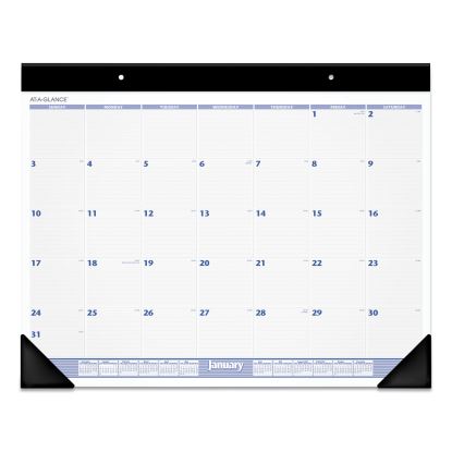 Desk Pad, 24 x 19, White Sheets, Black Binding, Black Corners, 12-Month (Jan to Dec): 20231