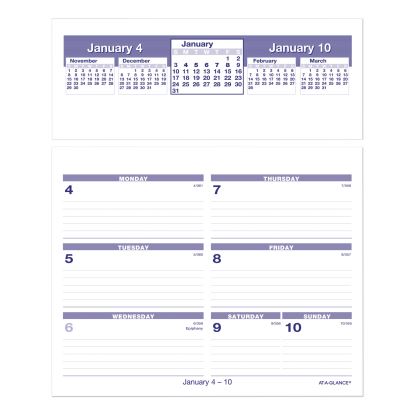 Flip-A-Week Desk Calendar Refill, 7 x 6, White Sheets, 20231