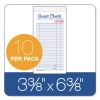 Guest Check Unit Set, Two-Part Carbonless, 6.38 x 3.38, 1/Page, 50 Forms/Pad, 10 Pads/Pack2