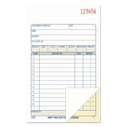 Two-Part Sales Book, Two-Part Carbon, 6.69 x 4.19, 1/Page, 50 Forms1