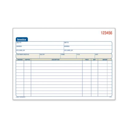Two-Part Invoice Book, Two-Part Carbonless, 5.56 x 8.44, 1/Page, 50 Forms1