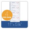 Two-Part Rent Receipt Book, Two-Part Carbonless, 2.75 x 4.75, 4/Page, 200 Forms2