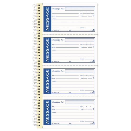 Write 'n Stick Phone Message Pad, Two-Part Carbonless, 2.75 x 4.75, 4/Page, 200 Forms1
