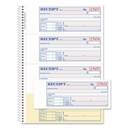 TOPS Money/Rent Receipt Book, 7.13 x 2.75, Two-Part Carbon, 4/Page, 200 Forms1