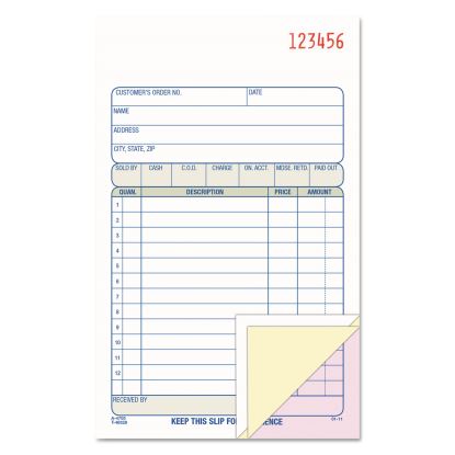 Carbonless Sales Order Book, Three-Part Carbonless, 4.19 x 7.19, 50 Forms1