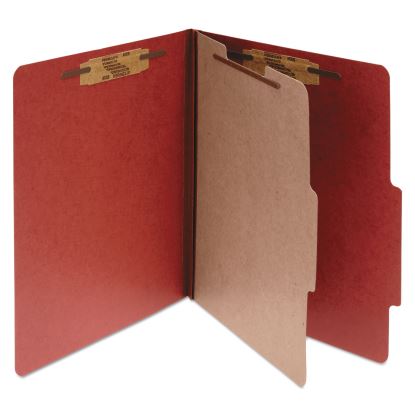 Pressboard Classification Folders, 1 Divider, Letter Size, Earth Red, 10/Box1