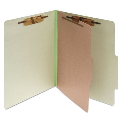 Pressboard Classification Folders, 1 Divider, Letter Size, Leaf Green, 10/Box1