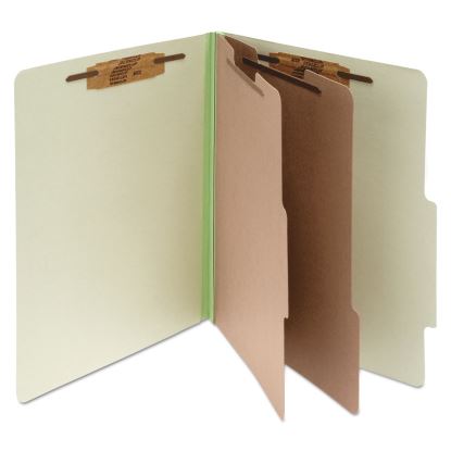 Pressboard Classification Folders, 2 Dividers, Letter Size, Leaf Green, 10/Box1