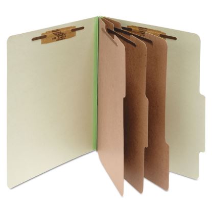 Pressboard Classification Folders, 3 Dividers, Letter Size, Leaf Green, 10/Box1