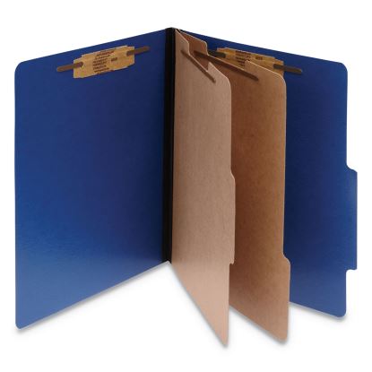 ColorLife PRESSTEX Classification Folders, 2 Dividers, Letter Size, Dark Blue, 10/Box1