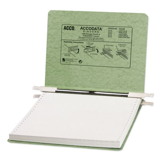 PRESSTEX Covers with Storage Hooks, 2 Posts, 6" Capacity, 9.5 x 11, Light Green1