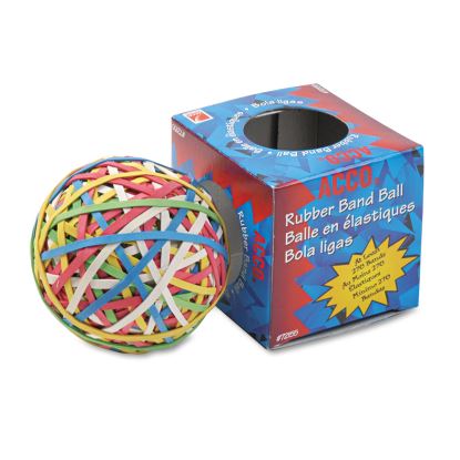 Rubber Band Ball, 3.25" Diameter, Size 34, Assorted Gauges, Assorted Colors, 270/Pack1