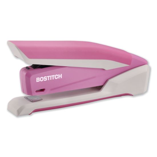 InCourage Spring-Powered Desktop Stapler, 20-Sheet Capacity, Pink/White1