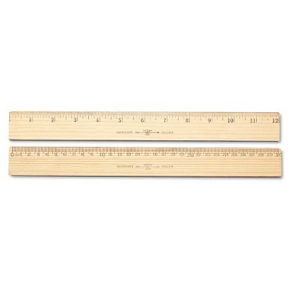 Wood Ruler, Metric and 1/16" Scale with Single Metal Edge, 12"/30 cm Long1