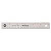 Stainless Steel Office Ruler With Non Slip Cork Base, Standard/Metric, 6" Long2