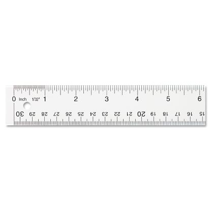 Clear Flexible Acrylic Ruler, Standard/Metric, 12" Long, Clear1