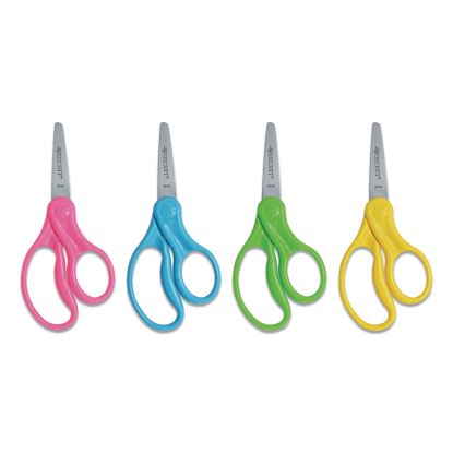 For Kids Scissors, Pointed Tip, 5" Long, 1.75" Cut Length, Randomly Assorted Straight Handles1
