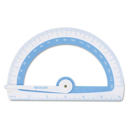 Soft Touch School Protractor with Antimicrobial Product Protection, Plastic, 6" Ruler Edge, Assorted Colors1