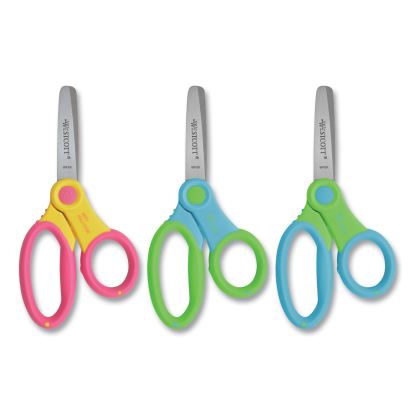 Ultra Soft Handle Scissors w/Antimicrobial Protection, Rounded Tip, 5" Long, 2" Cut Length, Randomly Assorted Straight Handle1