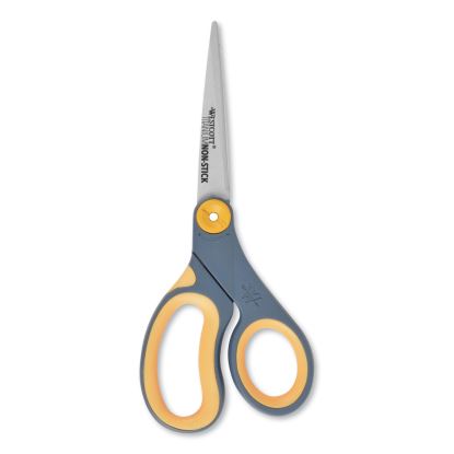 Non-Stick Titanium Bonded Scissors, 8" Long, 3.25" Cut Length, Gray/Yellow Straight Handle1