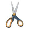 Non-Stick Titanium Bonded Scissors, 8" Long, 3.25" Cut Length, Gray/Yellow Straight Handle2