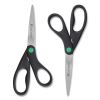 KleenEarth Scissors, 8" Long, 3.25" Cut Length, Black Straight Handles, 2/Pack1