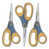 Non-Stick Titanium Bonded Scissors, 8" Long, 3.25" Cut Length, Gray/Yellow Straight Handles, 3/Pack1