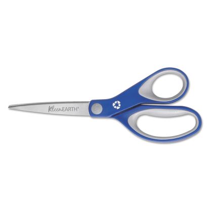 KleenEarth Soft Handle Scissors, 8" Long, 3.25" Cut Length, Blue/Gray Straight Handle1