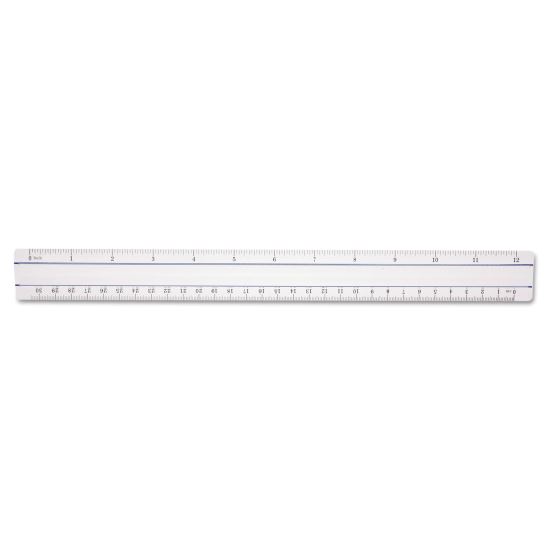 12" Magnifying Ruler, Standard/Metric, Plastic, Clear1
