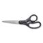 KleenEarth Basic Plastic Handle Scissors, Pointed Tip, 7" Long, 2.8" Cut Length, Black Straight Handle1