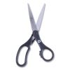 KleenEarth Basic Plastic Handle Scissors, 8" Long, 3.25" Cut Length, Black Straight Handle2