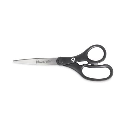 KleenEarth Basic Plastic Handle Scissors, 8" Long, 3.25" Cut Length, Black Straight Handles, 3/Pack1